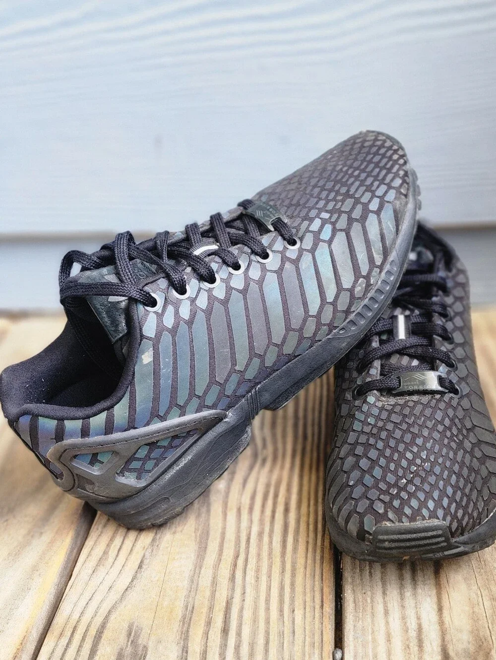 Adidas Flux reflective snakeskin Sz 8